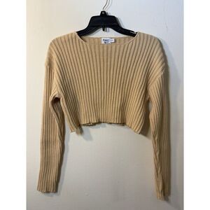 Princess Polly Women's Beige Cropped Sweater in Size S/M NWOT